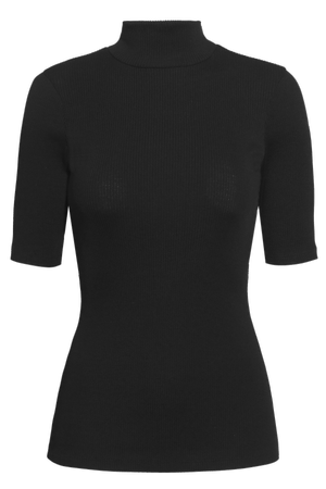 The Sade Turtleneck Top in Deep Black — REFINE